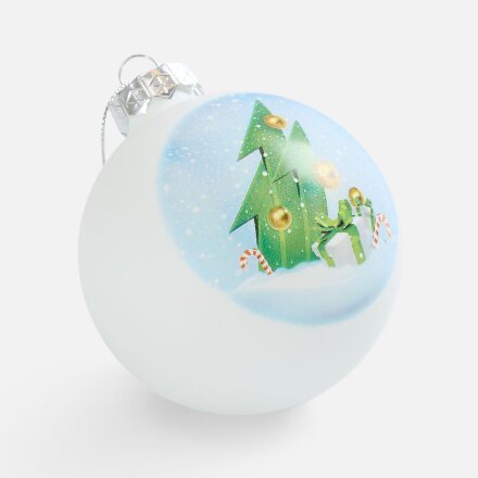 Елочный шар Finery Matt, 8 см, матовый белый Елочный шар Finery Matt, 8 см, матовый белый