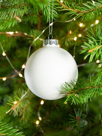 Елочный шар Finery Matt, 8 см, матовый белый Елочный шар Finery Matt, 8 см, матовый белый