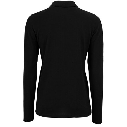 Рубашка поло женская с длинным рукавом Perfect LSL Women, черная Рубашка поло женская с длинным рукавом Perfect LSL Women, черная