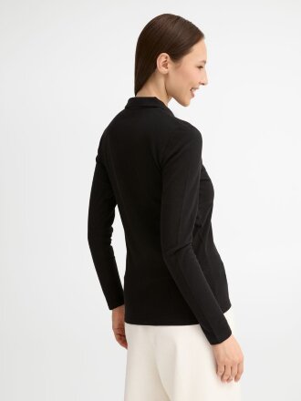 Рубашка поло женская с длинным рукавом Perfect LSL Women, черная Рубашка поло женская с длинным рукавом Perfect LSL Women, черная