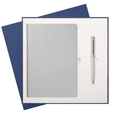 Подарочный набор Spark, серебряный (ежедневник, ручка) Подарочный набор Spark, серебряный (ежедневник, ручка)