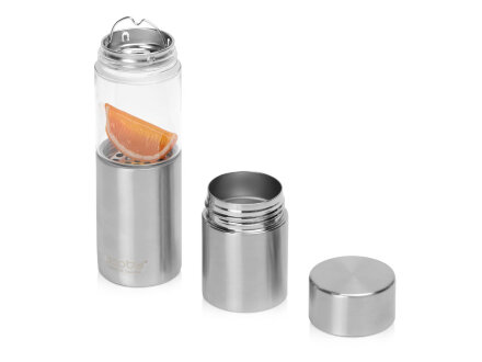 Бутылка для воды FLAVOUR U SEE, 460 мл, серебристый Бутылка для воды FLAVOUR U SEE, 460 мл, серебристый