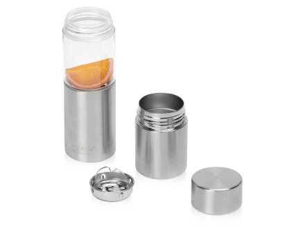 Бутылка для воды FLAVOUR U SEE, 460 мл, серебристый Бутылка для воды FLAVOUR U SEE, 460 мл, серебристый