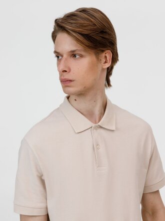 Рубашка поло унисекс Pacific, бежевая (льняная) Рубашка поло унисекс Pacific, бежевая (льняная)