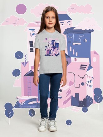 Футболка детская «Йогуртбург», светлый меланж Футболка детская «Йогуртбург», светлый меланж