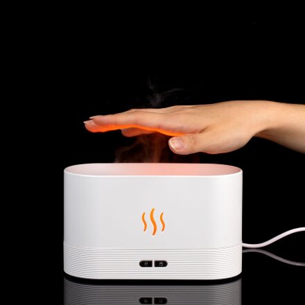 Увлажнитель-ароматизатор с имитацией пламени Fuego ver.2, белый Увлажнитель-ароматизатор с имитацией пламени Fuego ver.2, белый