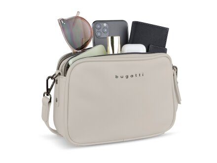 Сумка кросс-боди женская BUGATTI Almata, бежевая, полиуретан, 21,5х6х15 см Сумка кросс-боди женская BUGATTI Almata, бежевая, полиуретан, 21,5х6х15 см