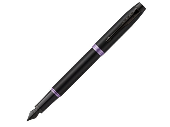 Перьевая ручка Parker IM Vibrant Rings Flame Amethyst Purple, стержень:F, цвет чернил: blue, в подарочной упаковке. с нанесением логотипа