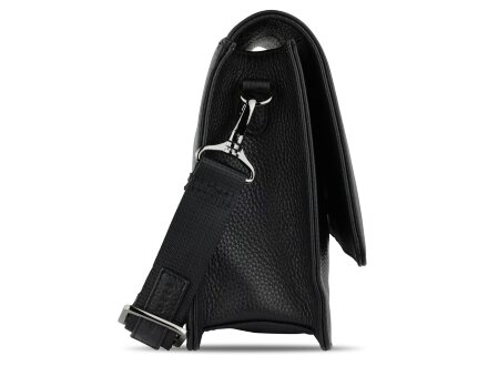 Сумка через плечо женская BUGATTI Elsa, чёрная, воловья кожа/полиэстер, 25х8,5х20 см Сумка через плечо женская BUGATTI Elsa, чёрная, воловья кожа/полиэстер, 25х8,5х20 см