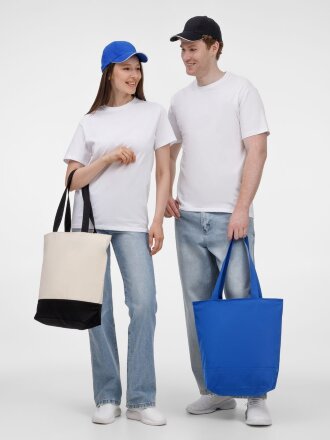 Сумка для покупок на молнии Shopaholic Zip, синяя Сумка для покупок на молнии Shopaholic Zip, синяя