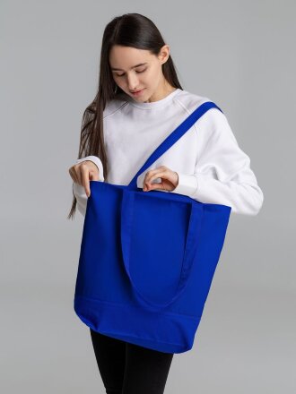 Сумка для покупок на молнии Shopaholic Zip, синяя Сумка для покупок на молнии Shopaholic Zip, синяя