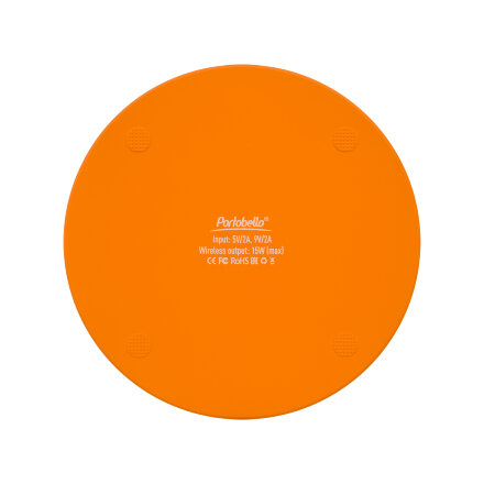 Беспроводное зарядное устройство с подсветкой 15W Auris, оранжевое