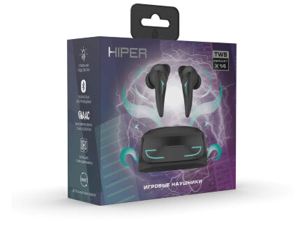 Беспроводные наушники HIPER TWS Mercury X14 (HTW-MX14) Bluetooth 5.1 гарнитура, Черный Беспроводные наушники HIPER TWS Mercury X14 (HTW-MX14) Bluetooth 5.1 гарнитура, Черный