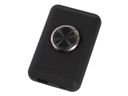 Магнитный беспроводной внешний аккумулятор MagnetIQ, 5000 mah, 10 W, черный Магнитный беспроводной внешний аккумулятор MagnetIQ, 5000 mah, 10 W, черный