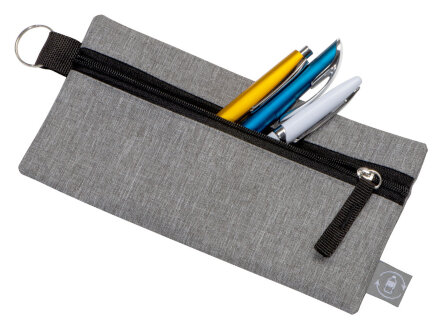Универсальный пенал из переработанного полиэстера RPET Holder, серый/черный Универсальный пенал из переработанного полиэстера RPET Holder, серый/черный