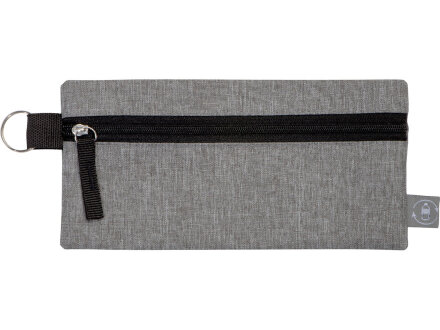 Универсальный пенал из переработанного полиэстера RPET Holder, серый/черный Универсальный пенал из переработанного полиэстера RPET Holder, серый/черный