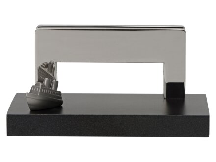 Подставка для визиток Круиз, серебристый/черный Подставка для визиток Круиз, серебристый/черный