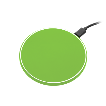 Беспроводное зарядное устройство с подсветкой 15W Auris, салатовое