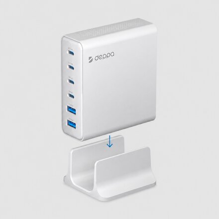 Зарядная станция 4xUSB Type-C, 2xUSB, PD, QC, 160Вт, белый, Deppa Зарядная станция 4xUSB Type-C, 2xUSB, PD, QC, 160Вт, белый, Deppa