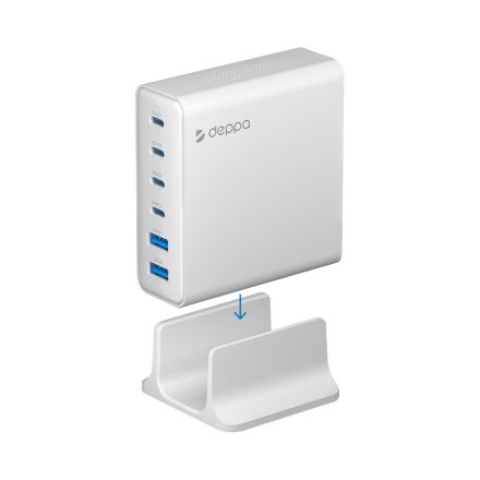 Зарядная станция 4xUSB Type-C, 2xUSB, PD, QC, 160Вт, белый, Deppa Зарядная станция 4xUSB Type-C, 2xUSB, PD, QC, 160Вт, белый, Deppa