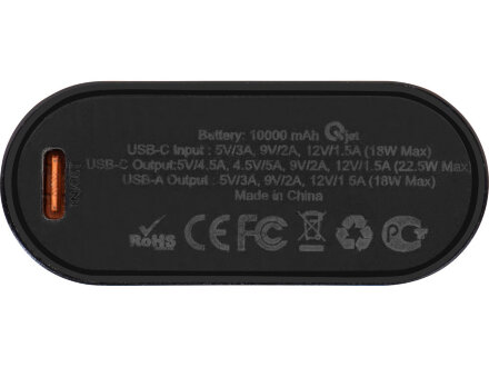 Внешний аккумулятор с QC/PD Qwik, 10000 mah, черный Внешний аккумулятор с QC/PD Qwik, 10000 mah, черный