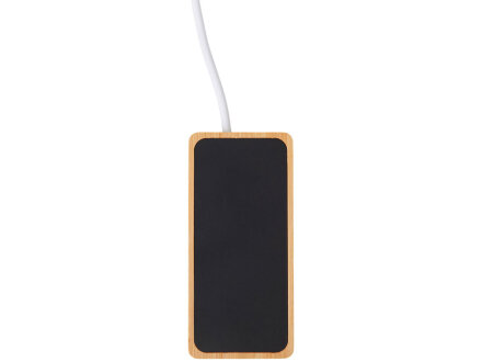 USB хаб с подсветкой лого Reedia S5, 3*USB, 1*Type C, бамбук, черный