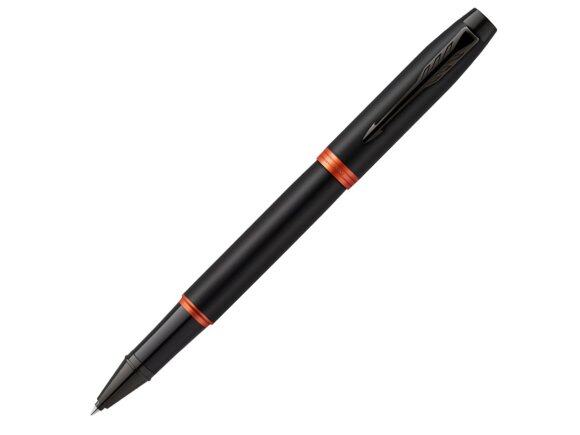Ручка-роллер Parker IM Vibrant Rings Flame Orange, стержень:Fblk, в подарочной упаковке. с нанесением логотипа