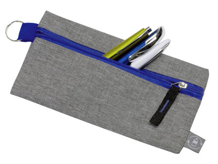 Универсальный пенал из переработанного полиэстера RPET Holder, серый/синий Универсальный пенал из переработанного полиэстера RPET Holder, серый/синий