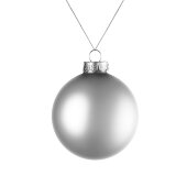 Елочный шар Finery Matt, 8 см, матовый серебристый Елочный шар Finery Matt, 8 см, матовый серебристый