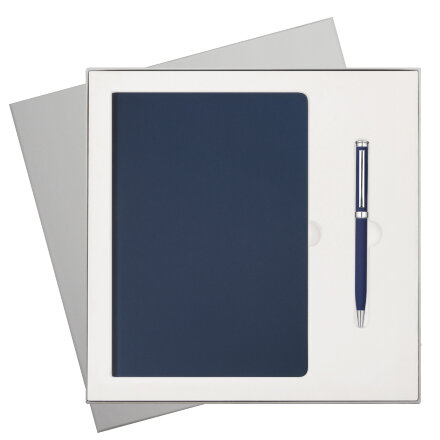 Подарочный набор Стар (Star), синий (ежедневник, ручка) Подарочный набор Стар (Star), синий (ежедневник, ручка)