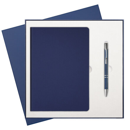 Подарочный набор Moon river, синий (ежедневник, ручка) Подарочный набор Moon river, синий (ежедневник, ручка)