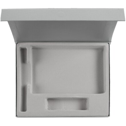 Коробка Doc под блокнот, аккумулятор и ручку, серебристая Коробка Doc под блокнот, аккумулятор и ручку, серебристая