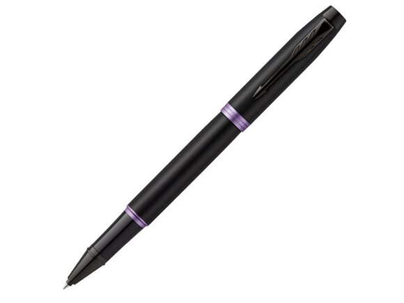 Ручка-роллер Parker IM Vibrant Rings Flame Amethyst Purple, стержень:Fblk, в подарочной упаковке. с нанесением логотипа