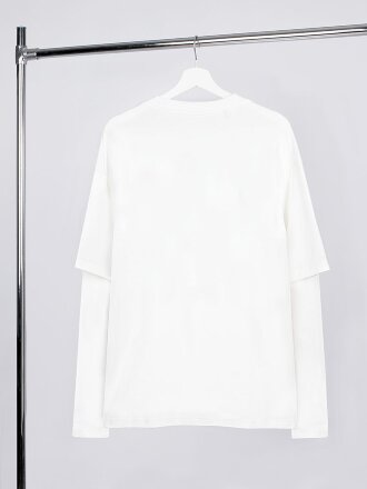 Футболка оверсайз с двойным рукавом Kosmos, молочно-белая Футболка оверсайз с двойным рукавом Kosmos, молочно-белая