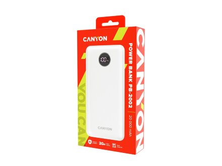 Портативный аккумулятор Canyon PB-2002 (CNE-CPB2002W), белый
