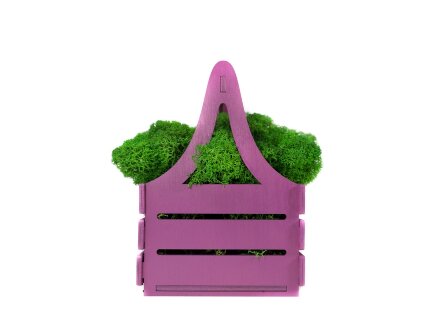 Композиция Корзинка со мхом, фиолетовый Композиция Корзинка со мхом, фиолетовый