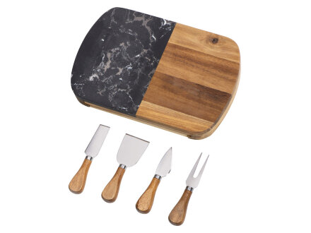 Набор для сыра в подарочной коробке из акации и мрамора Date Набор для сыра в подарочной коробке из акации и мрамора Date