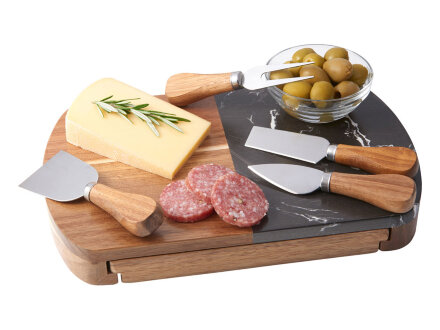 Набор для сыра в подарочной коробке из акации и мрамора Date Набор для сыра в подарочной коробке из акации и мрамора Date