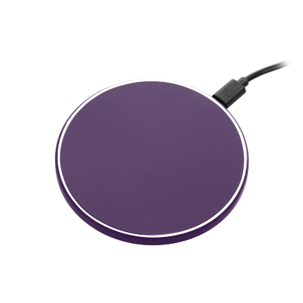 Беспроводное зарядное устройство с подсветкой 15W Auris, фиолетовое