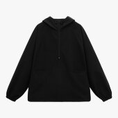 Ветровка (анорак) оверсайз унисекс RISSMAN, черная, размер M/L Ветровка (анорак) оверсайз унисекс RISSMAN, черная, размер M/L