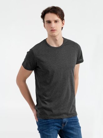 Футболка мужская Regent Fit 150, черный меланж Футболка мужская Regent Fit 150, черный меланж