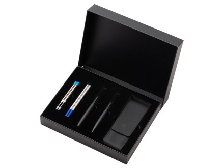 Подарочный набор ручек Dumas: ручка шариковая и роллер, 4 стержня (2 шариковых, 2 роллера), футляр