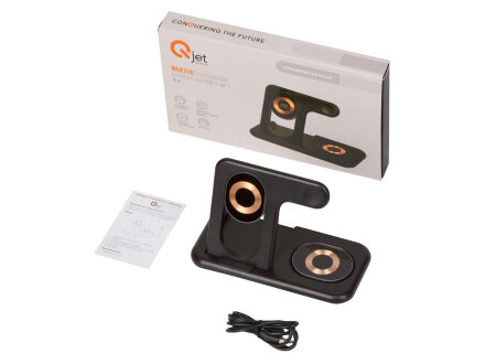 Беспроводная зарядная станция 3-в-1 MajestIQ, 15 Вт Беспроводная зарядная станция 3-в-1 MajestIQ, 15 Вт