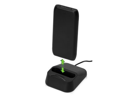 Портативное беспроводное зарядное устройство с док-станцией Uniq, 10000 mah, черный Портативное беспроводное зарядное устройство с док-станцией Uniq, 10000 mah, черный