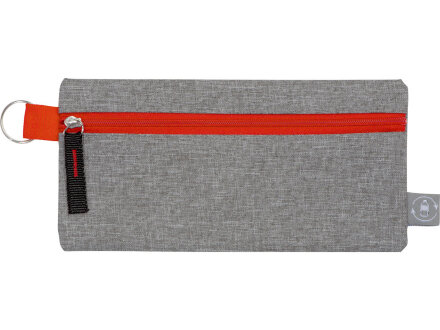 Универсальный пенал из переработанного полиэстера RPET Holder, серый/красный Универсальный пенал из переработанного полиэстера RPET Holder, серый/красный