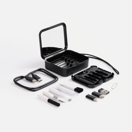Набор для ухода за гаджетами с беспроводной зарядкой Rules, черный Набор для ухода за гаджетами с беспроводной зарядкой Rules, черный