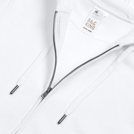 Толстовка на молнии с капюшоном унисекс King, белая Толстовка на молнии с капюшоном унисекс King, белая