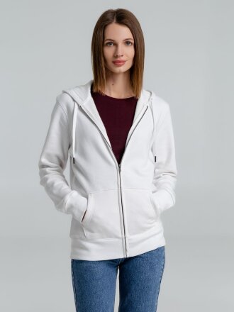 Толстовка на молнии с капюшоном унисекс King, белая Толстовка на молнии с капюшоном унисекс King, белая