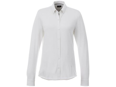 Женская рубашка Bigelow из пике с длинным рукавом, белый Женская рубашка Bigelow из пике с длинным рукавом, белый