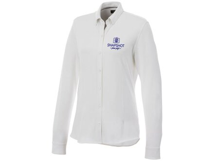 Женская рубашка Bigelow из пике с длинным рукавом, белый Женская рубашка Bigelow из пике с длинным рукавом, белый